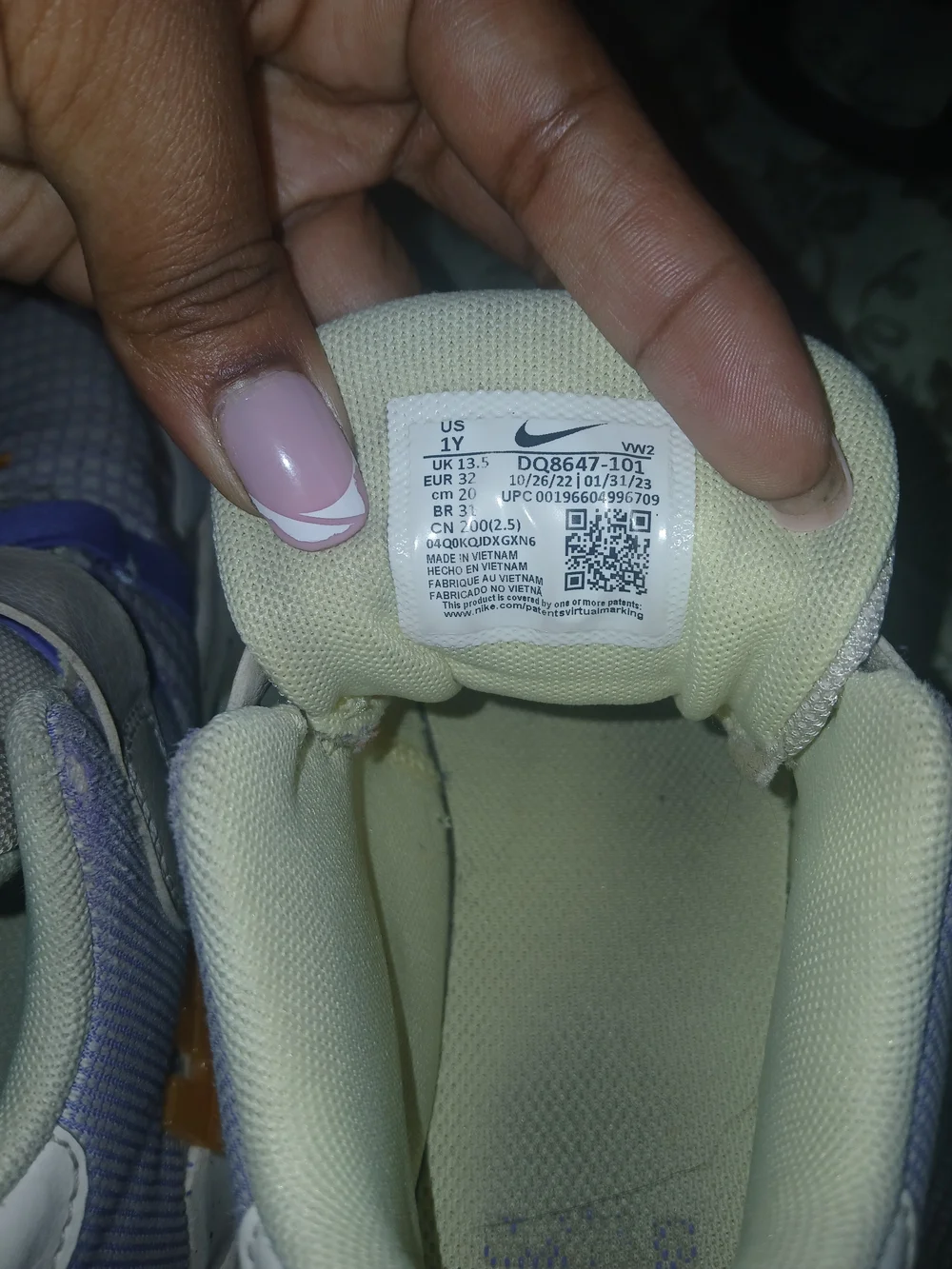 Nike Kids Lavender and Pink Strap Sneakers